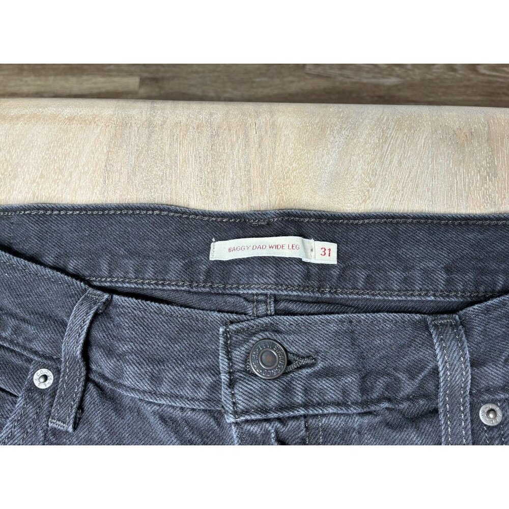 Levi's Baggy Dad Wide Leg Jeans in Black Size 31 X 30 Mid Rise - Picture 4 of 7